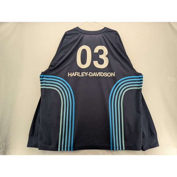 NWT Harley-Davidson Men's H-D TECH Racing Jersey in Beacon Blue sz 3XL - Picture 8 of 8